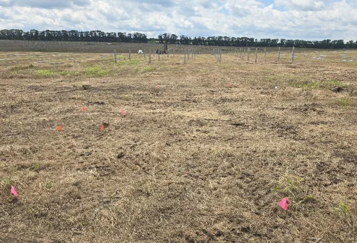 Construction of foundations for a photovoltaic power plant near Dobrich