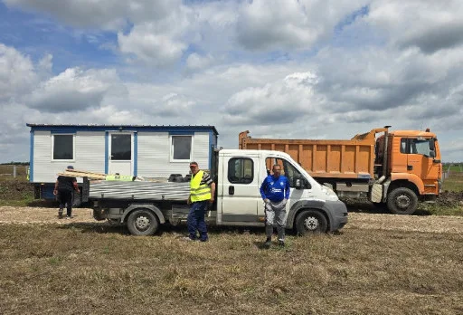 Construction of foundations for a photovoltaic power plant near Dobrich