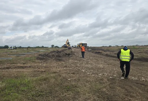 Construction of foundations for a photovoltaic power plant near Dobrich