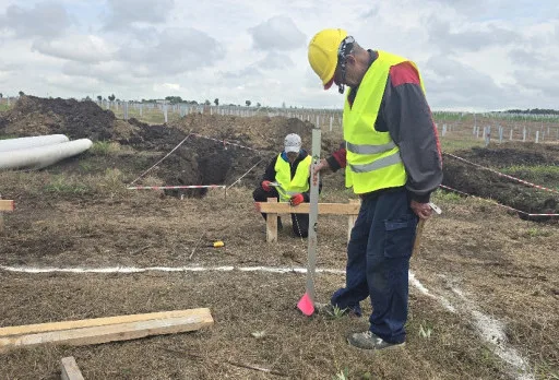 Construction of foundations for a photovoltaic power plant near Dobrich