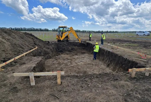 Construction of foundations for a photovoltaic power plant near Dobrich