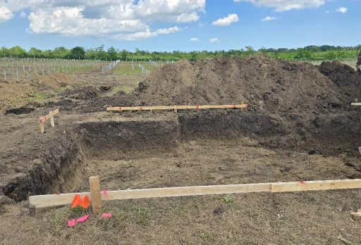 Construction of foundations for a photovoltaic power plant near Dobrich