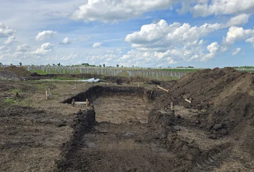 Construction of foundations for a photovoltaic power plant near Dobrich