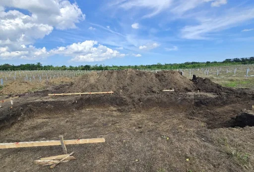 Construction of foundations for a photovoltaic power plant near Dobrich