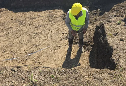 Construction of foundations for a photovoltaic power plant near Dobrich
