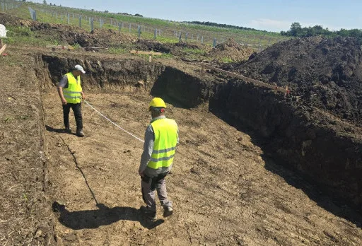 Construction of foundations for a photovoltaic power plant near Dobrich