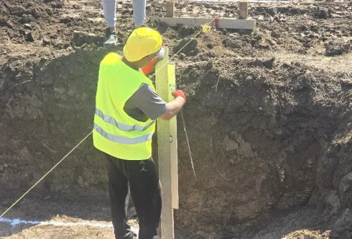 Construction of foundations for a photovoltaic power plant near Dobrich