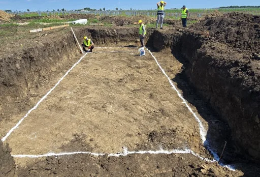 Construction of foundations for a photovoltaic power plant near Dobrich