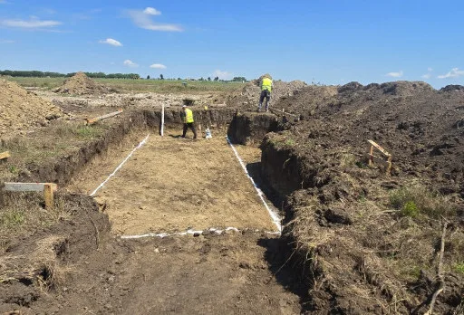 Construction of foundations for a photovoltaic power plant near Dobrich