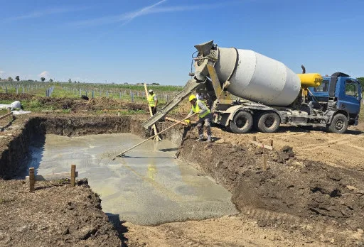 Construction of foundations for a photovoltaic power plant near Dobrich