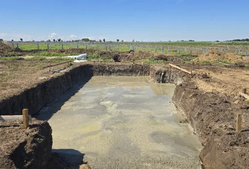 Construction of foundations for a photovoltaic power plant near Dobrich