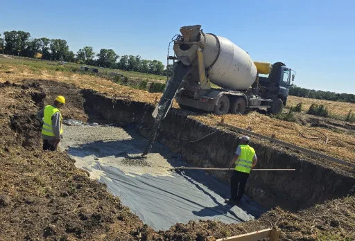 Construction of foundations for a photovoltaic power plant near Dobrich