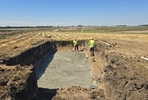 Construction of foundations for a photovoltaic power plant near Dobrich