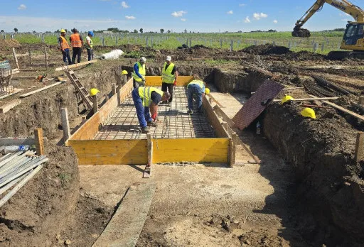 Construction of foundations for a photovoltaic power plant near Dobrich