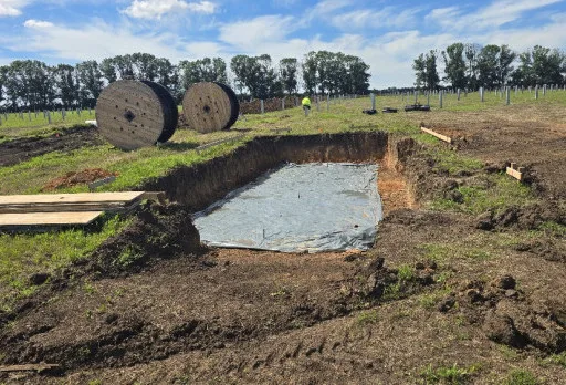 Construction of foundations for a photovoltaic power plant near Dobrich