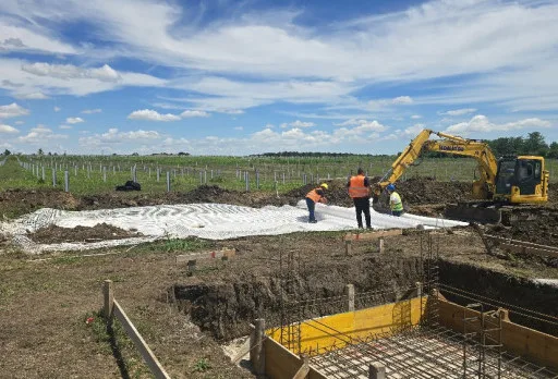 Construction of foundations for a photovoltaic power plant near Dobrich