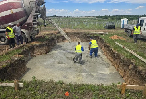 Construction of foundations for a photovoltaic power plant near Dobrich