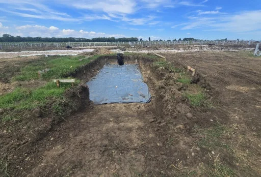 Construction of foundations for a photovoltaic power plant near Dobrich
