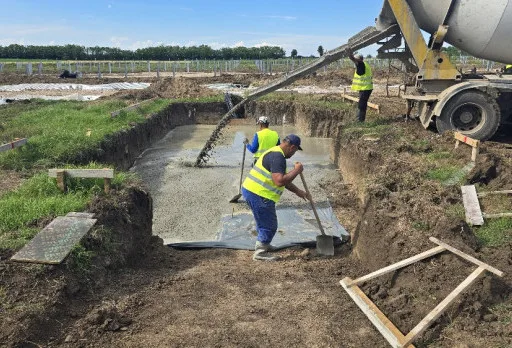 Construction of foundations for a photovoltaic power plant near Dobrich