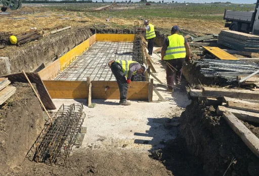 Construction of foundations for a photovoltaic power plant near Dobrich