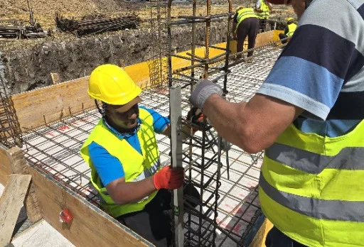 Construction of foundations for a photovoltaic power plant near Dobrich