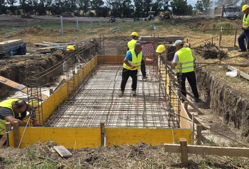 Construction of foundations for a photovoltaic power plant near Dobrich
