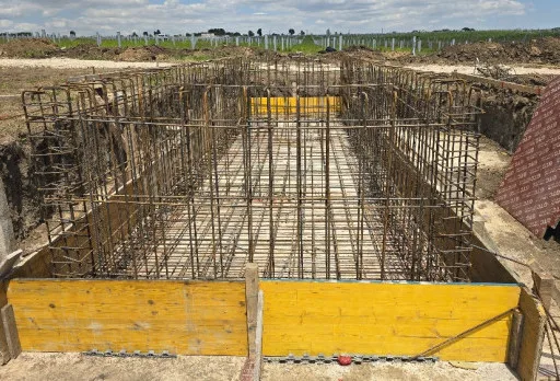 Construction of foundations for a photovoltaic power plant near Dobrich