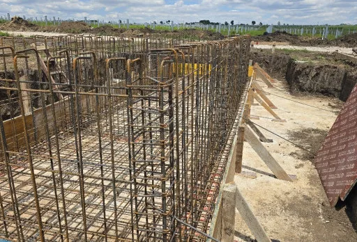 Construction of foundations for a photovoltaic power plant near Dobrich