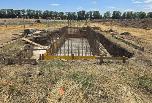 Construction of foundations for a photovoltaic power plant near Dobrich