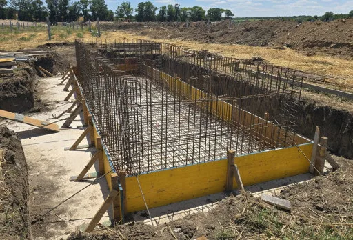Construction of foundations for a photovoltaic power plant near Dobrich