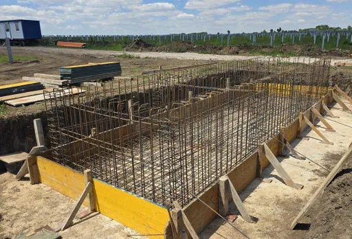 Construction of foundations for a photovoltaic power plant near Dobrich