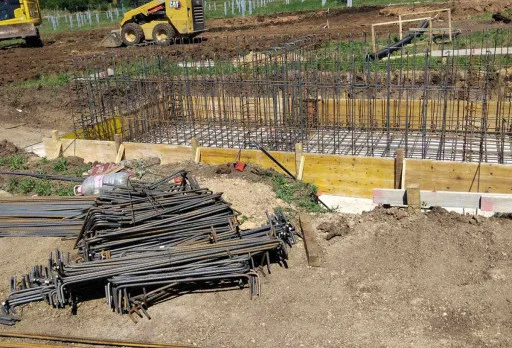 Construction of foundations for a photovoltaic power plant near Dobrich