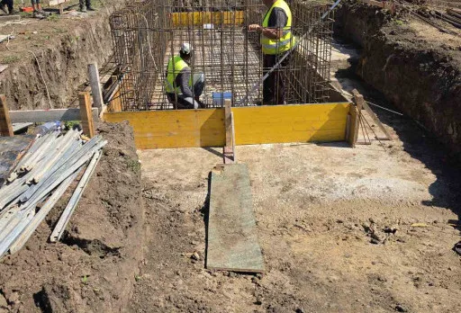 Construction of foundations for a photovoltaic power plant near Dobrich