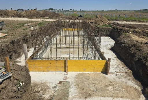 Construction of foundations for a photovoltaic power plant near Dobrich