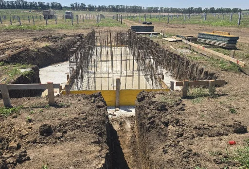 Construction of foundations for a photovoltaic power plant near Dobrich