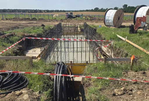 Construction of foundations for a photovoltaic power plant near Dobrich