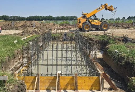 Construction of foundations for a photovoltaic power plant near Dobrich