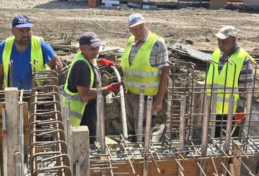 Construction of foundations for a photovoltaic power plant near Dobrich