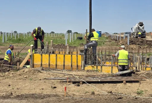 Construction of foundations for a photovoltaic power plant near Dobrich