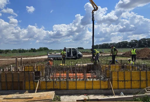 Construction of foundations for a photovoltaic power plant near Dobrich