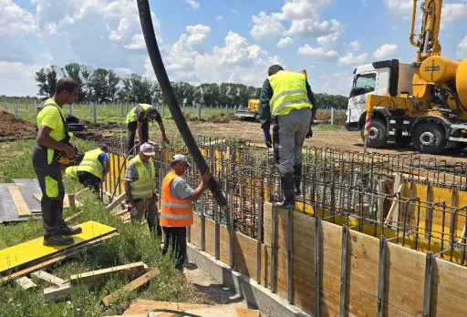 Construction of foundations for a photovoltaic power plant near Dobrich