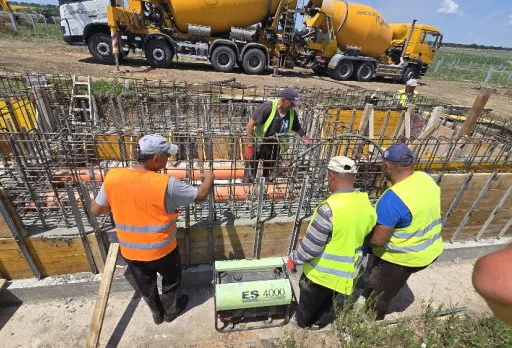 Construction of foundations for a photovoltaic power plant near Dobrich