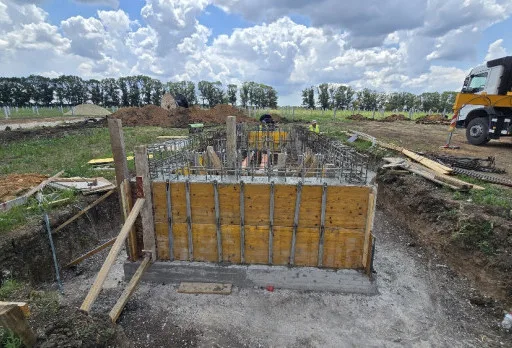Construction of foundations for a photovoltaic power plant near Dobrich