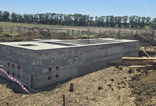 Construction of foundations for a photovoltaic power plant near Dobrich
