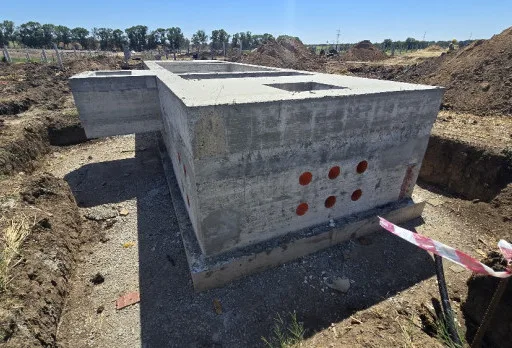 Construction of foundations for a photovoltaic power plant near Dobrich
