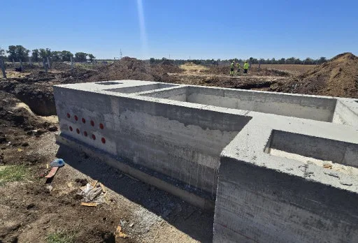 Construction of foundations for a photovoltaic power plant near Dobrich