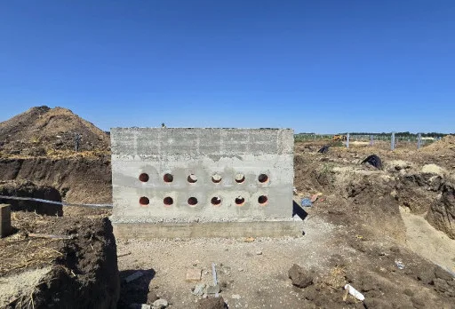 Construction of foundations for a photovoltaic power plant near Dobrich