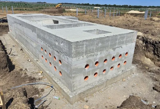 Construction of foundations for a photovoltaic power plant near Dobrich