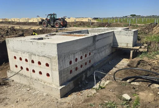 Construction of foundations for a photovoltaic power plant near Dobrich