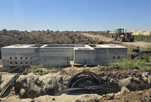 Construction of foundations for a photovoltaic power plant near Dobrich